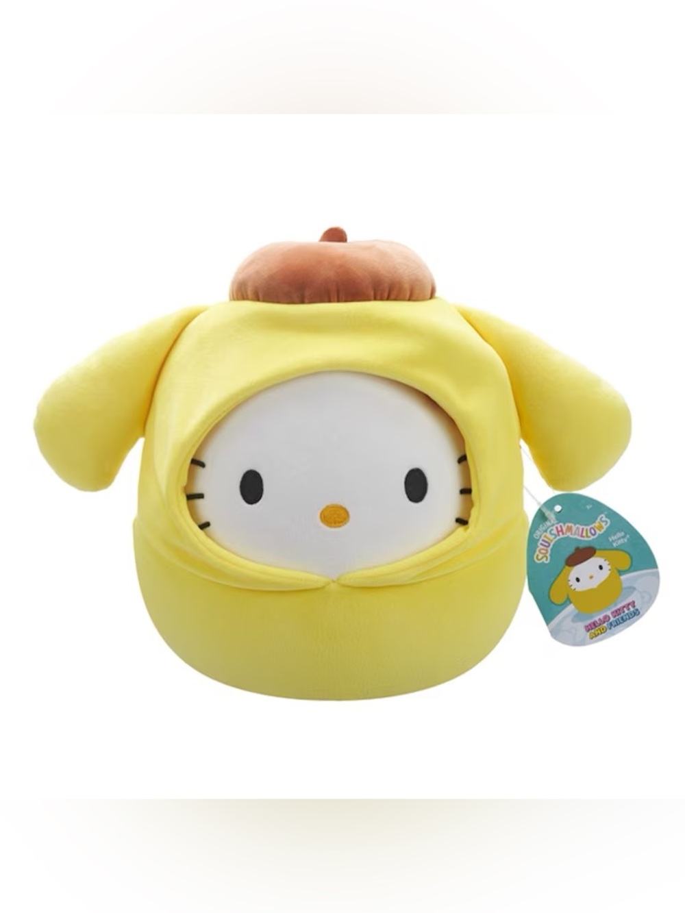 Hello Kitty & Friends 8" Squishmallows Hello Kitty Plush in Pompompurin Hoodie